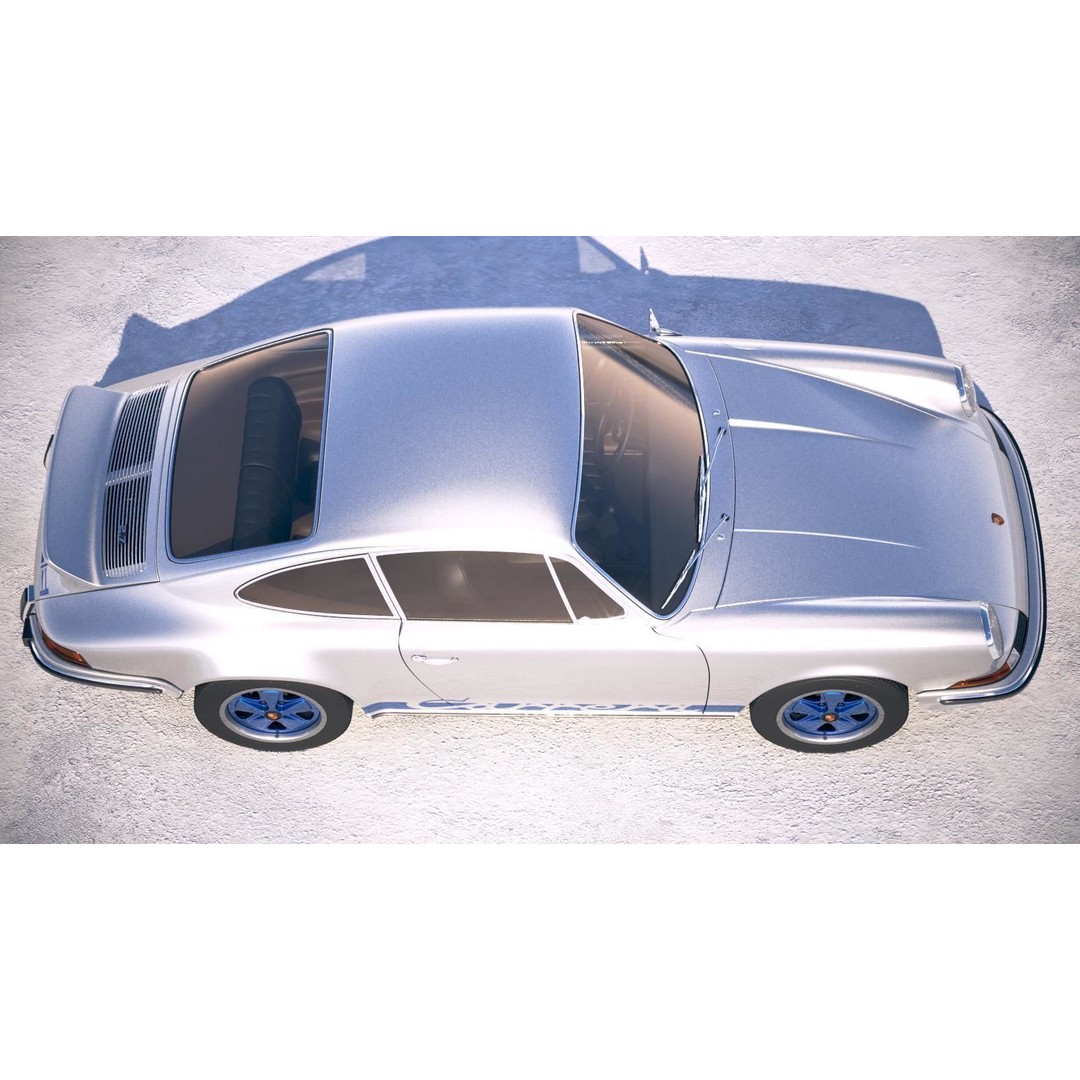 Porsche 911 Carrera RS 1973 3D Model – High Poly Classic Car Asset, FBX, OBJ - View 9