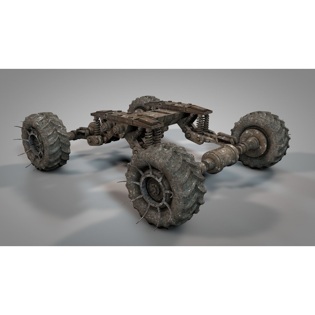 Apocalyptic War Cars 3D Model – High Poly Survival Vehicle, FBX, OBJ - View 17