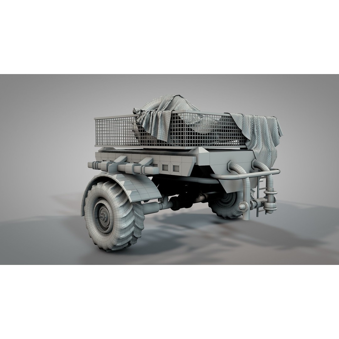 Apocalyptic War Cars 3D Model – High Poly Survival Vehicle, FBX, OBJ - View 22