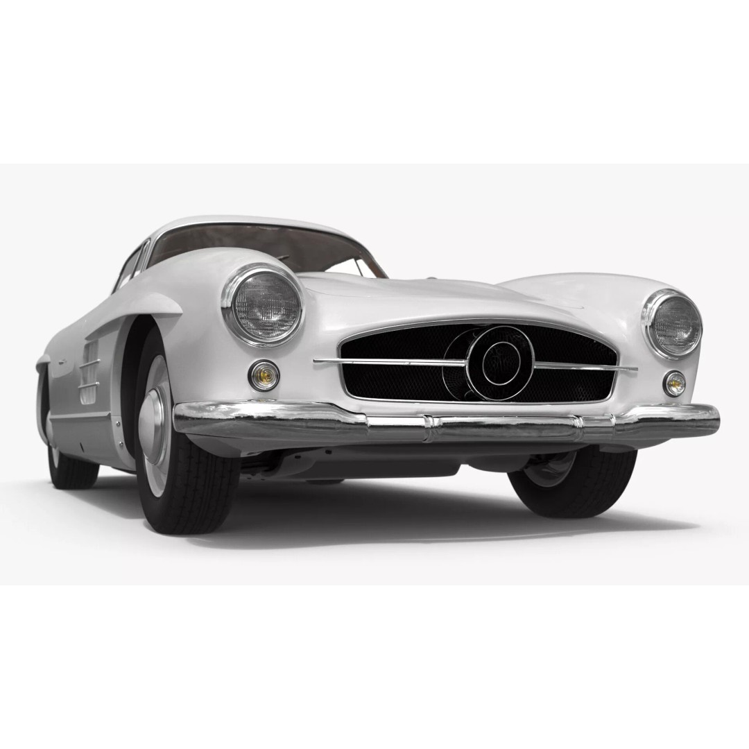 Vintage Collector Sports Car 3D Model – Classic 1950s Gullwing Design, FBX - View 13