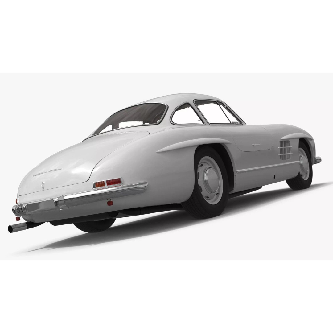 Vintage Collector Sports Car 3D Model – Classic 1950s Gullwing Design, FBX - View 14