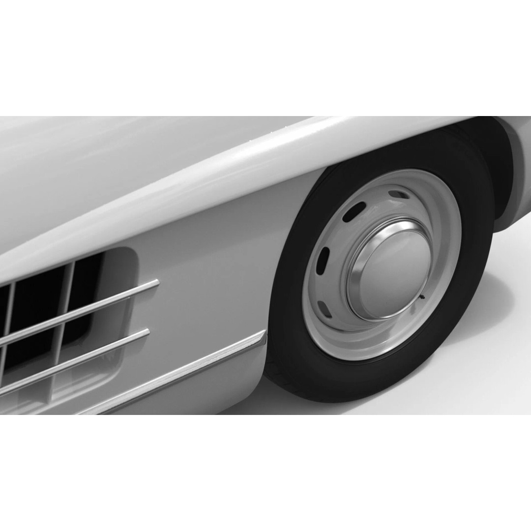 Vintage Collector Sports Car 3D Model – Classic 1950s Gullwing Design, FBX - View 15