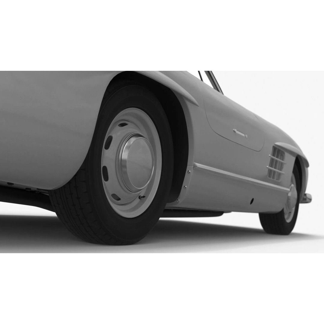 Vintage Collector Sports Car 3D Model – Classic 1950s Gullwing Design, FBX - View 18