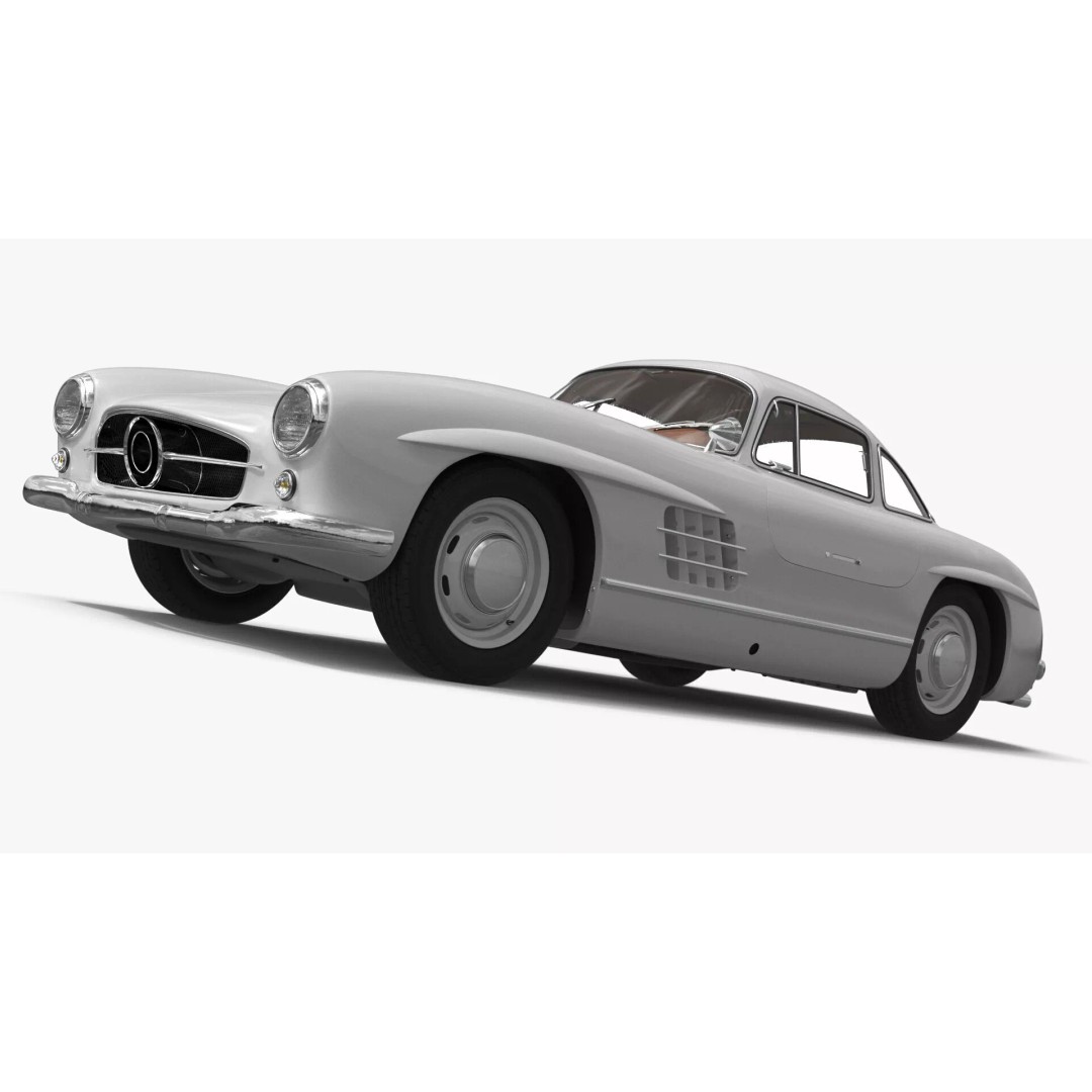 Vintage Collector Sports Car 3D Model – Classic 1950s Gullwing Design, FBX - View 20