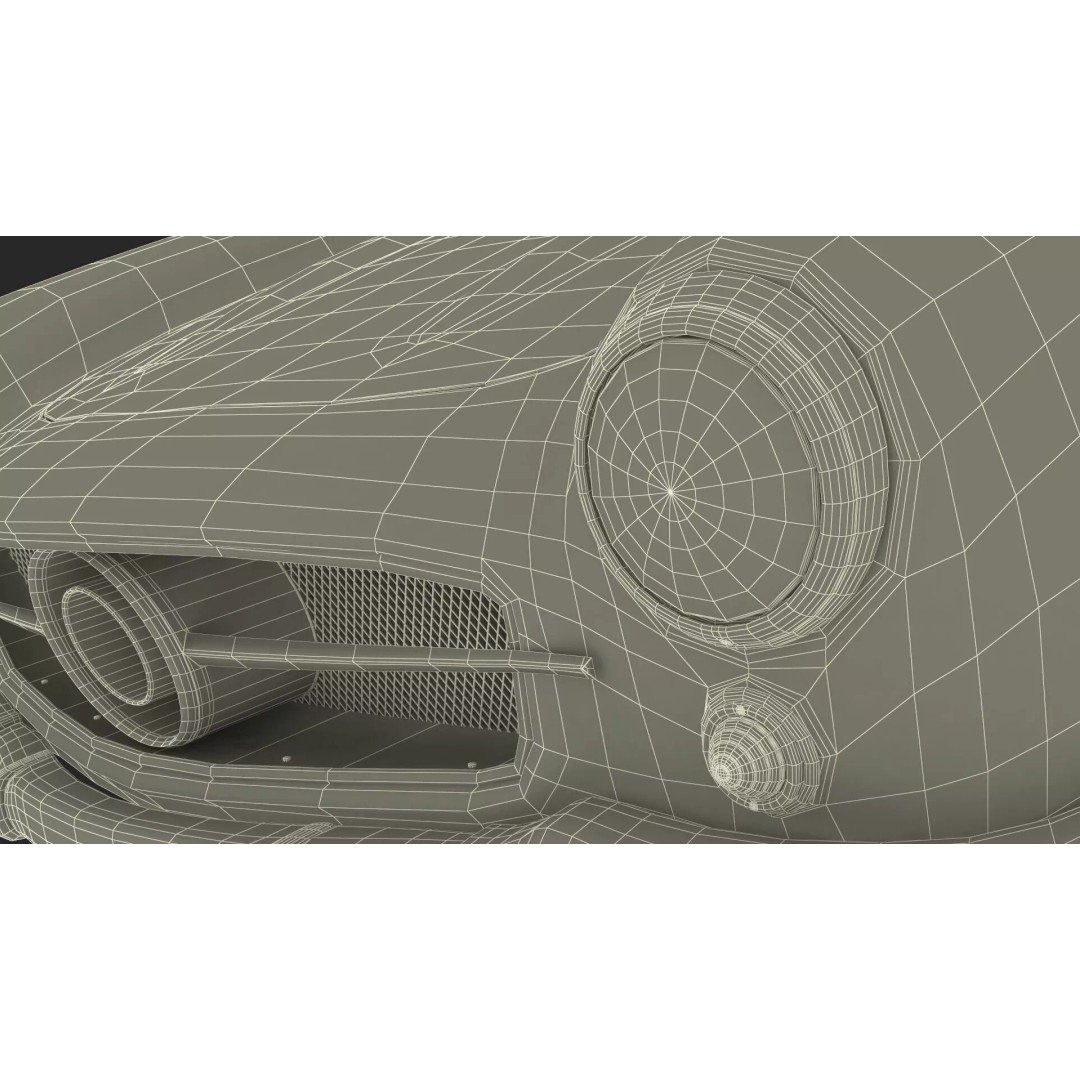 Vintage Collector Sports Car 3D Model – Classic 1950s Gullwing Design, FBX - View 35