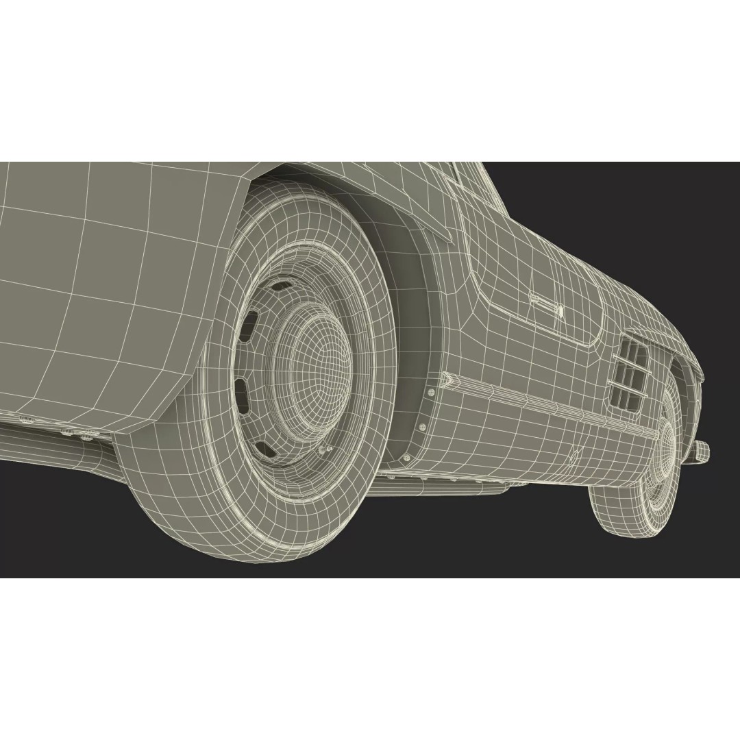 Vintage Collector Sports Car 3D Model – Classic 1950s Gullwing Design, FBX - View 37