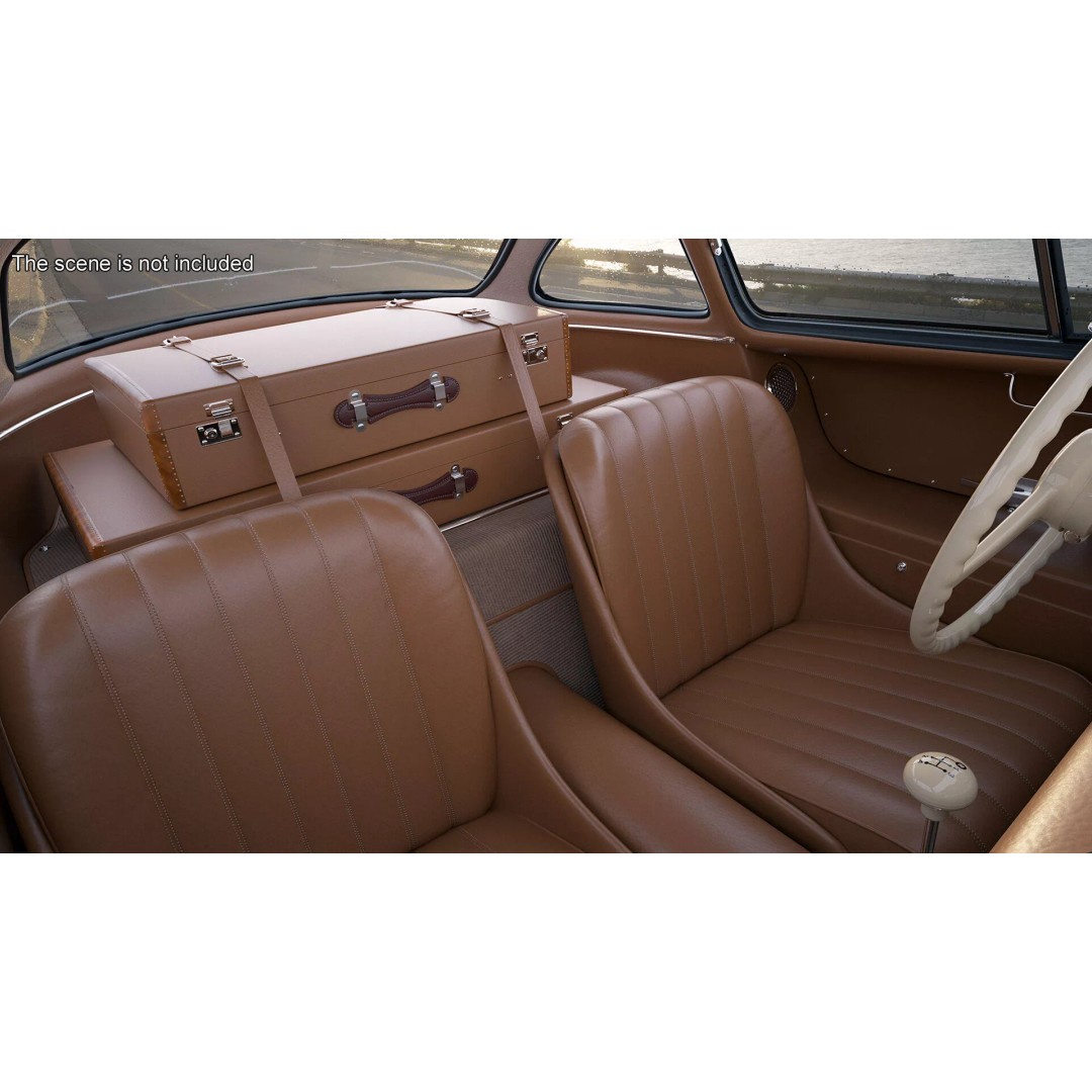 Vintage Collector Sports Car 3D Model – Classic 1950s Gullwing Design, FBX - View 7