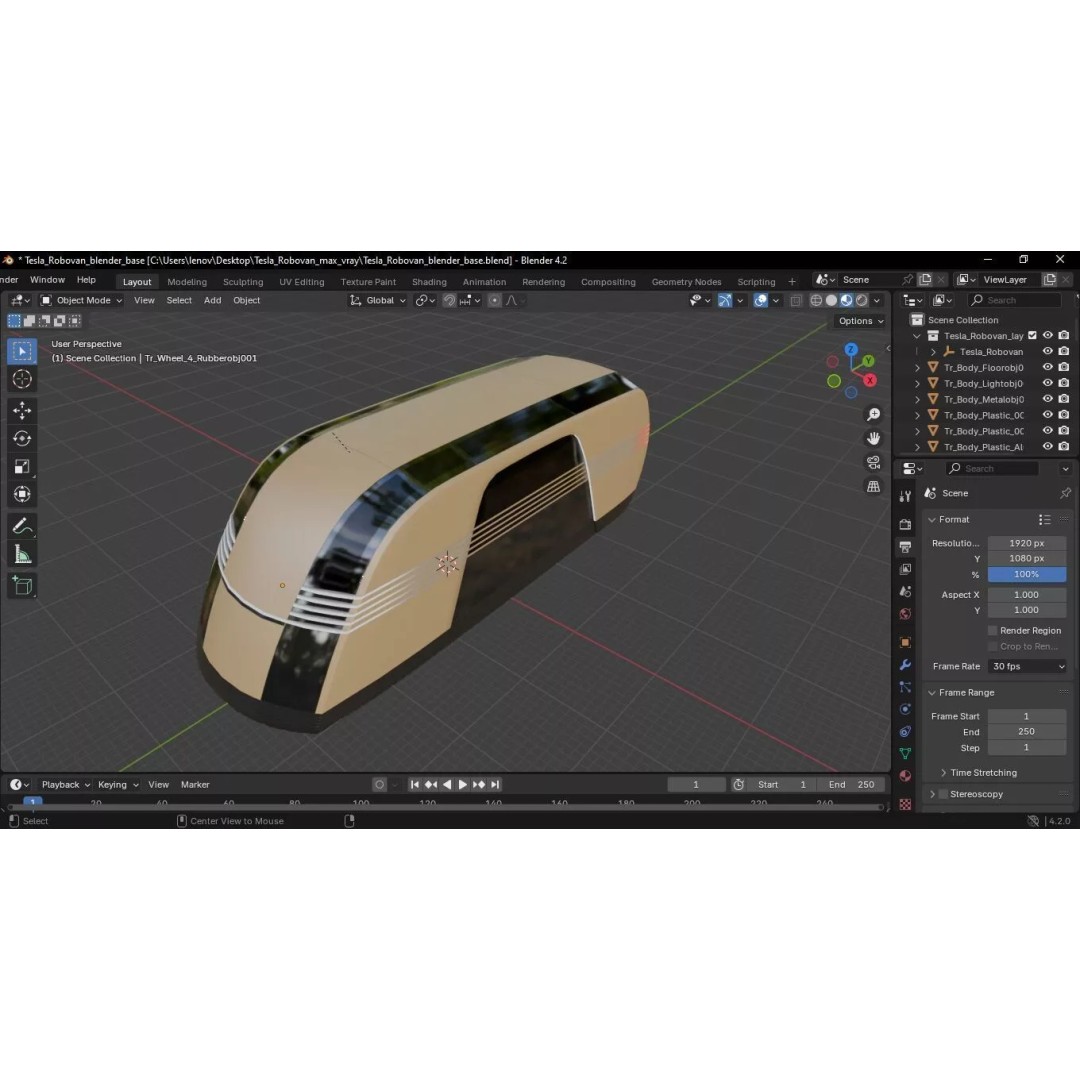 Tesla Robovan 3D Model – High Poly PBR Utility Van for Logistics - View 29