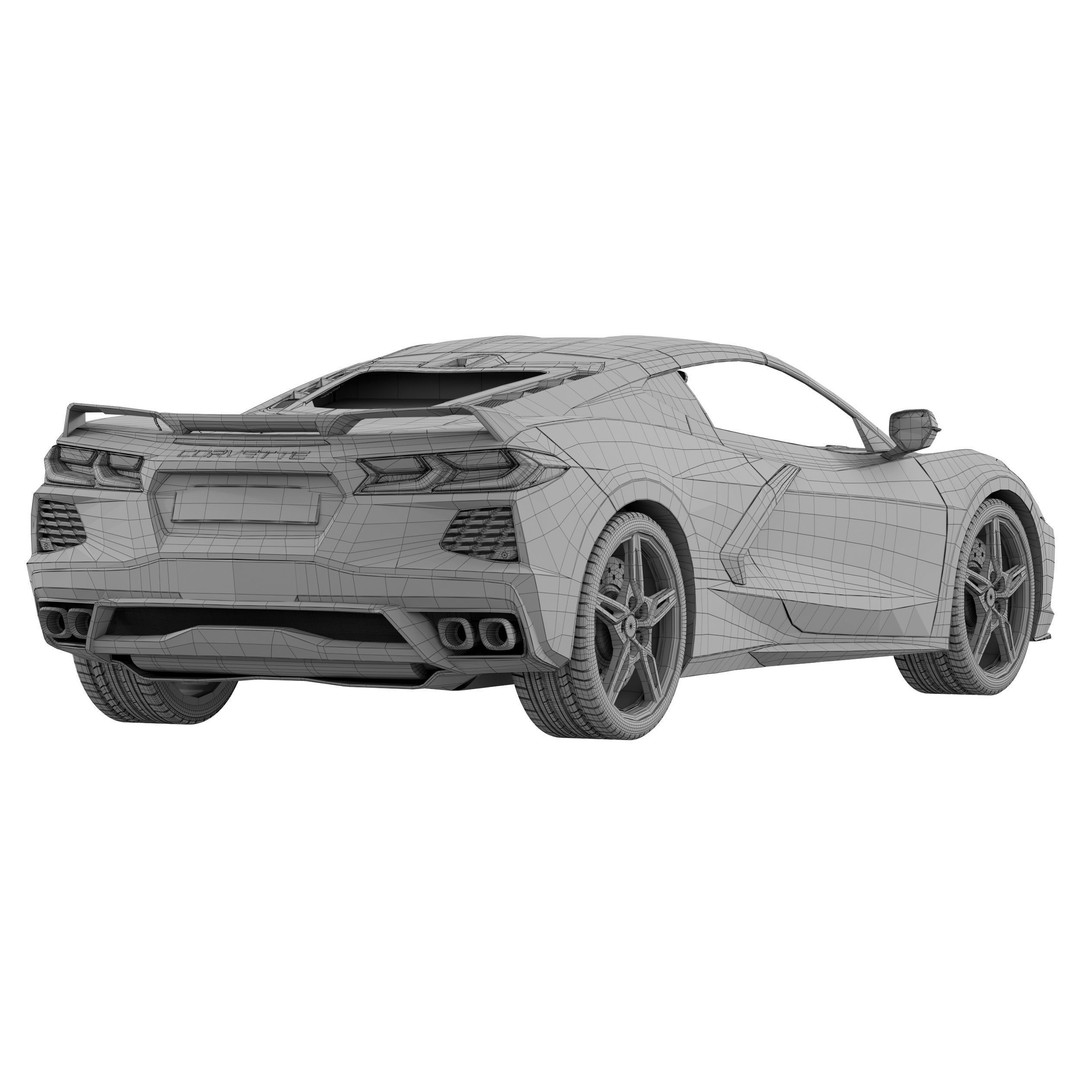 Chevrolet Corvette C8 2020 Stingray 3D Model – High Poly PBR Asset, FBX, OBJ
