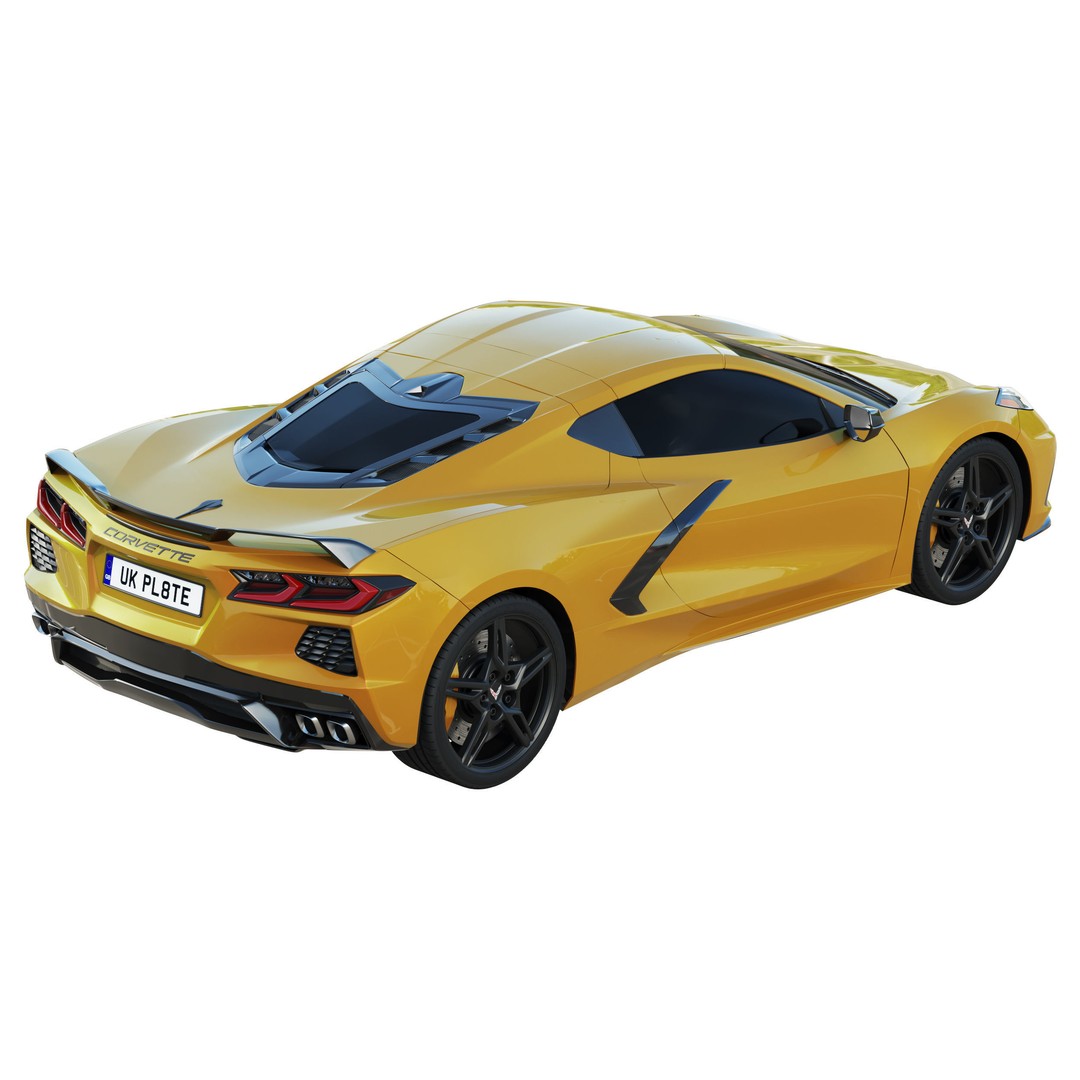 Chevrolet Corvette C8 2020 Stingray 3D Model – High Poly PBR Asset, FBX, OBJ - View 10