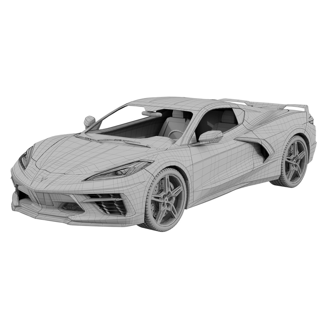 Chevrolet Corvette C8 2020 Stingray 3D Model – High Poly PBR Asset, FBX, OBJ - View 15