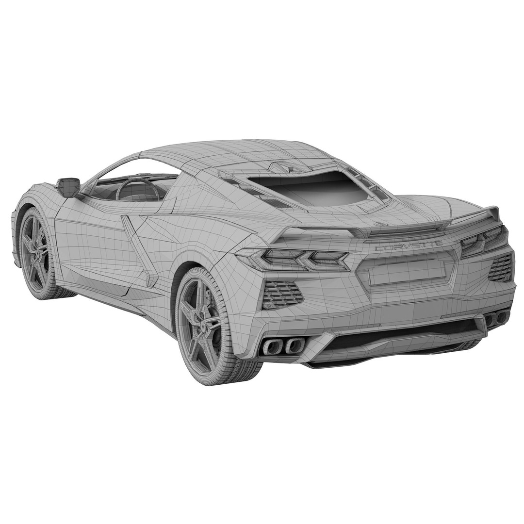 Chevrolet Corvette C8 2020 Stingray 3D Model – High Poly PBR Asset, FBX, OBJ - View 16