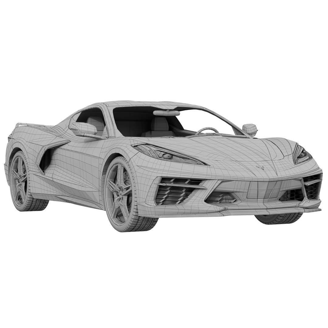 Chevrolet Corvette C8 2020 Stingray 3D Model – High Poly PBR Asset, FBX, OBJ - View 17
