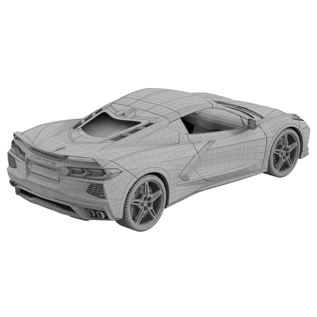 Chevrolet Corvette C8 2020 Stingray 3D Model – High Poly PBR Asset, FBX, OBJ - View 18