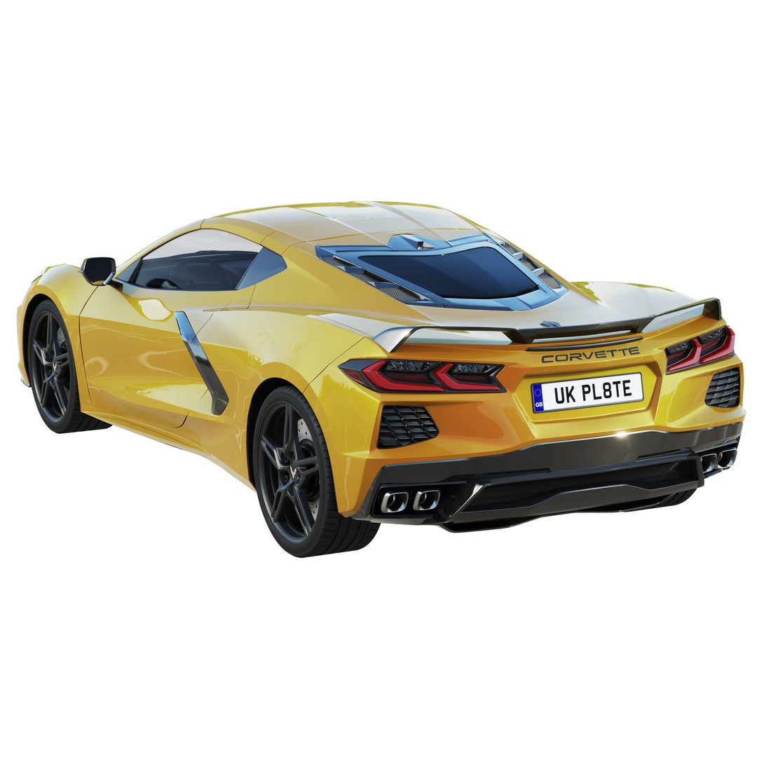Chevrolet Corvette C8 2020 Stingray 3D Model – High Poly PBR Asset, FBX, OBJ - View 3