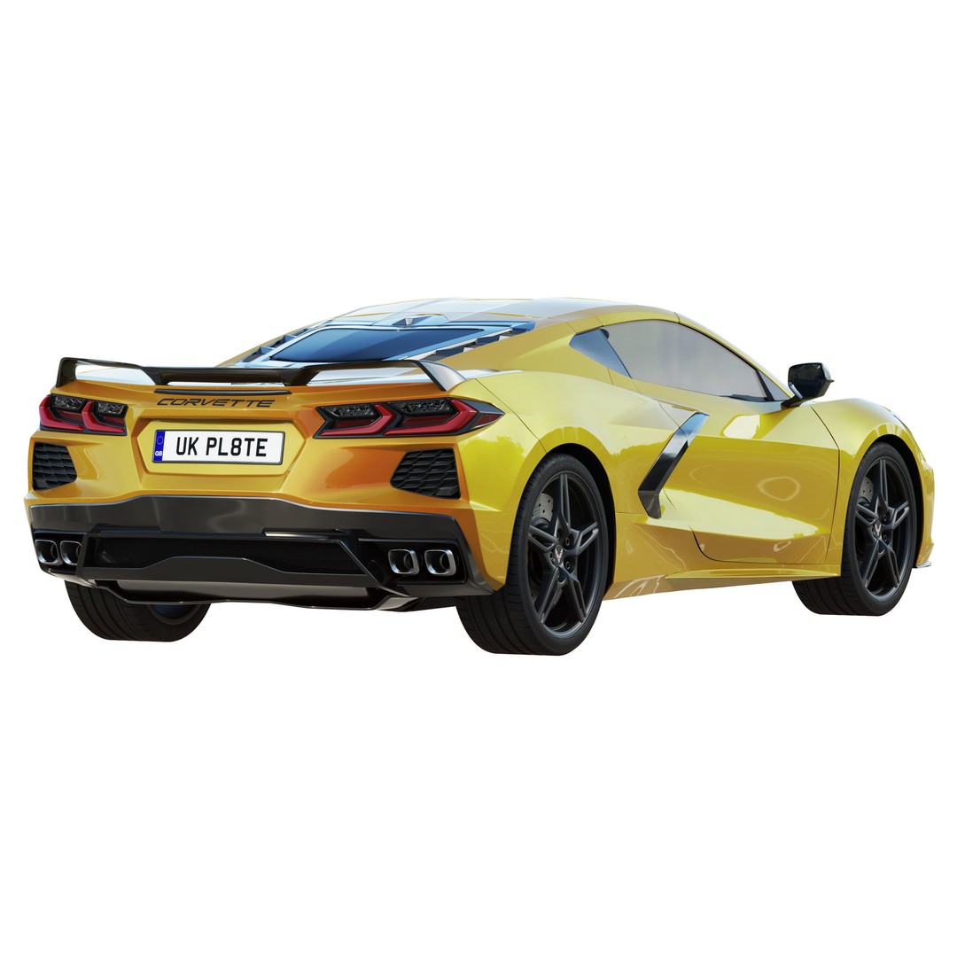 Chevrolet Corvette C8 2020 Stingray 3D Model – High Poly PBR Asset, FBX, OBJ - View 5