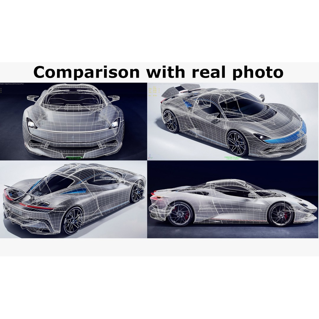 Pininfarina Battista 2019 3D Model – High Poly Sport Car, FBX, OBJ - View 38
