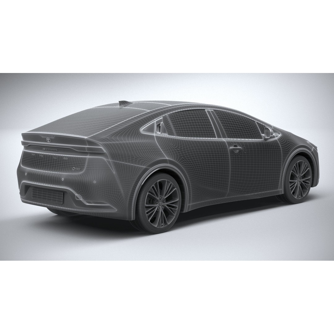 Toyota Prius 2024 3D Model – High Poly Car Asset, FBX, OBJ - View 29