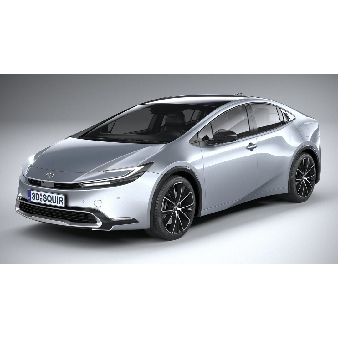 Toyota Prius 2024 3D Model – High Poly Car Asset, FBX, OBJ - View 3