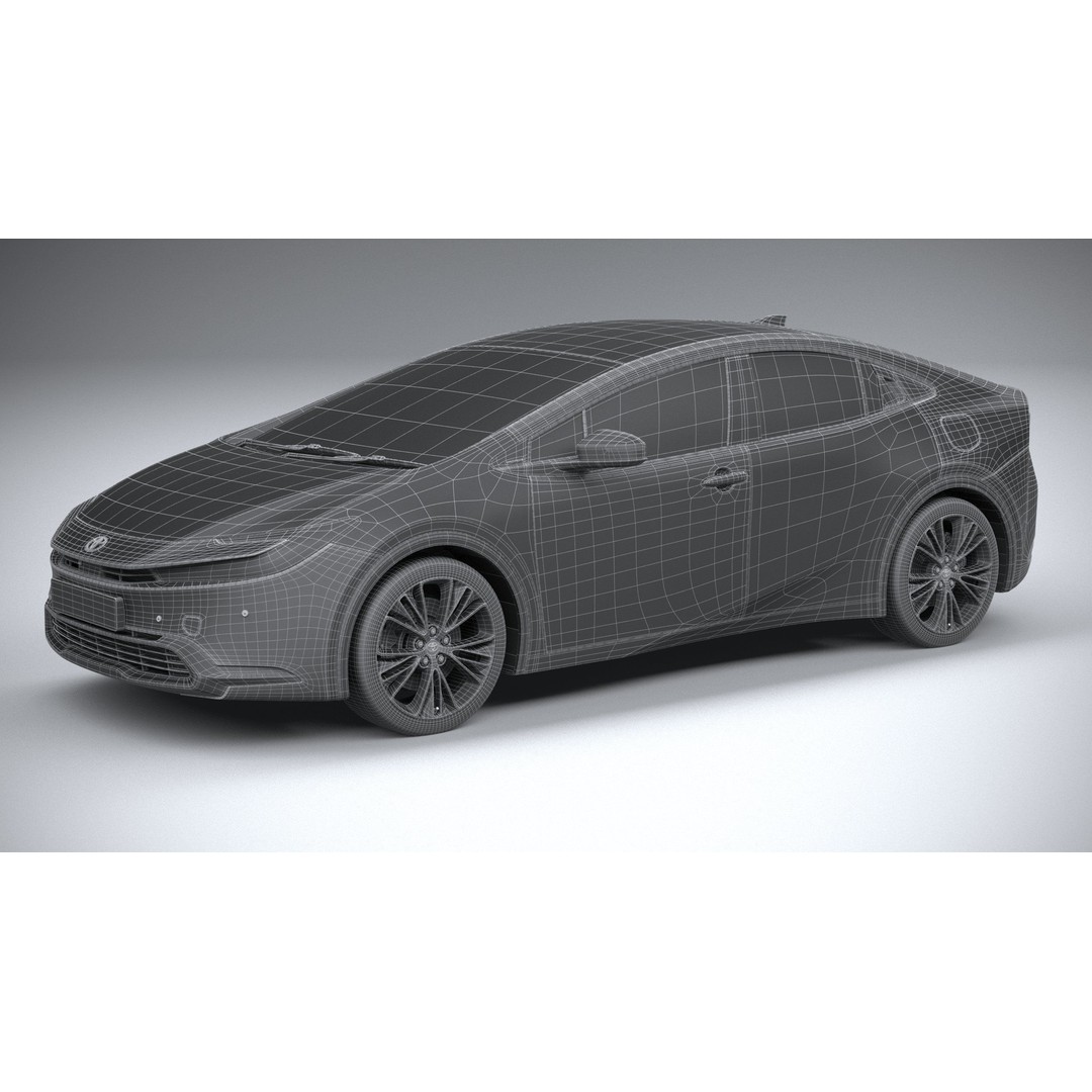 Toyota Prius 2024 3D Model – High Poly Car Asset, FBX, OBJ - View 30