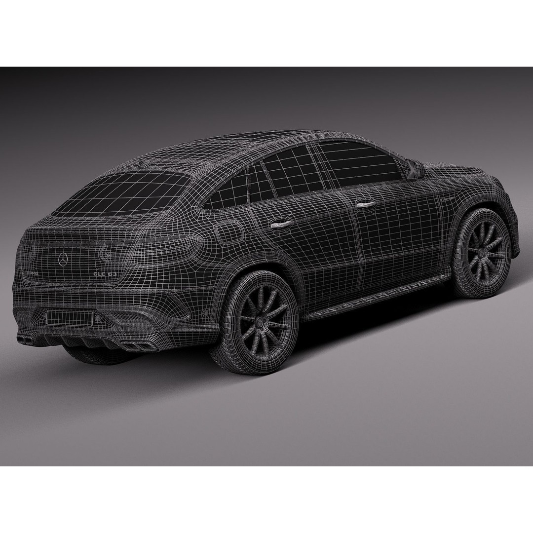 Mercedes-Benz GLE63 AMG Coupe 3D Model – High Poly Game Asset, FBX
