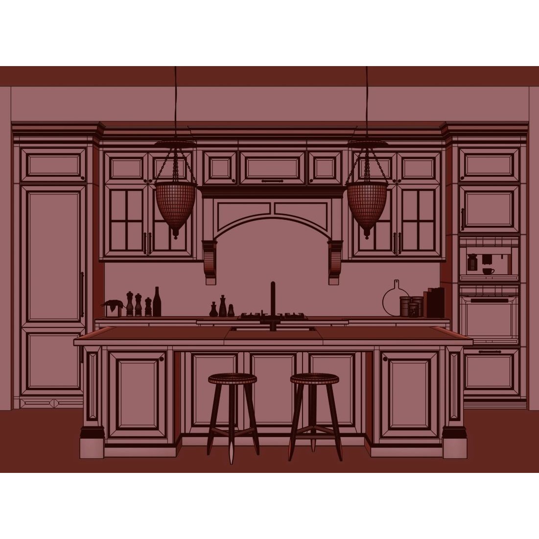 Classic Kitchen 6 - Game-Ready 3D Model