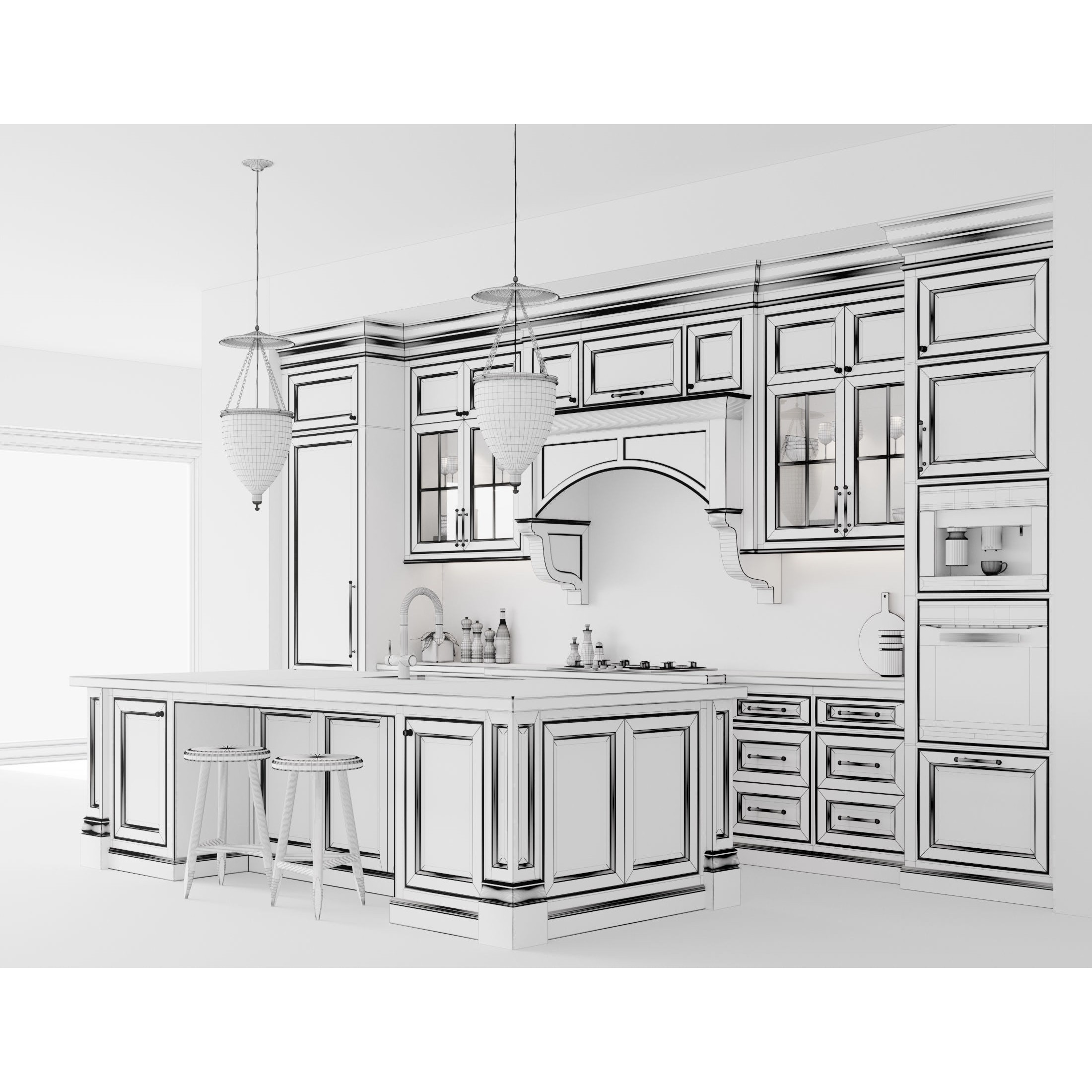 Classic Kitchen 6 - Game-Ready 3D Model - View 12