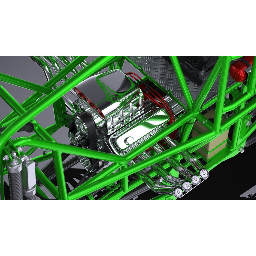 Grave Digger Monster Truck 3D Model – High Poly Game Asset, FBX, OBJ - View 18