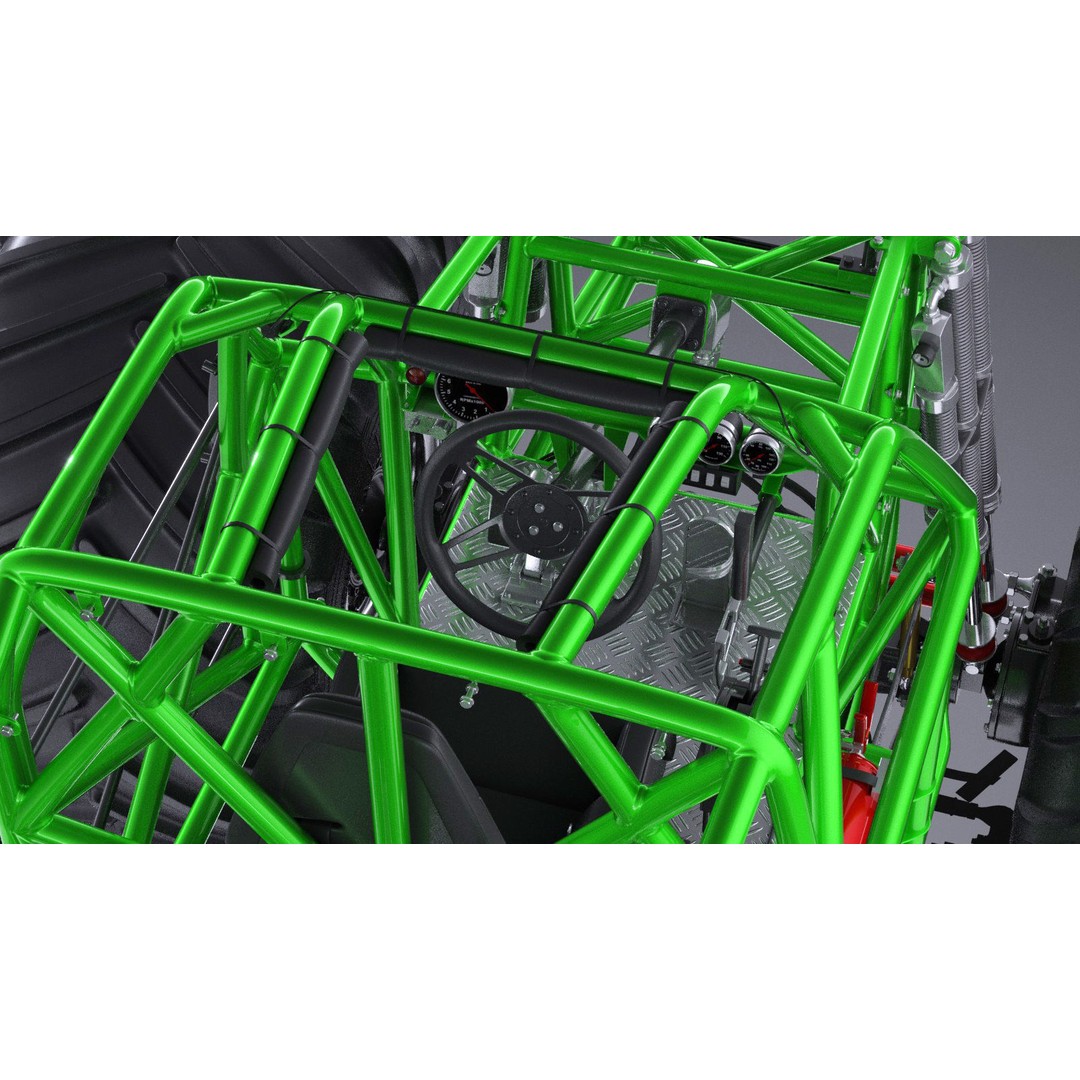 Grave Digger Monster Truck 3D Model – High Poly Game Asset, FBX, OBJ - View 19