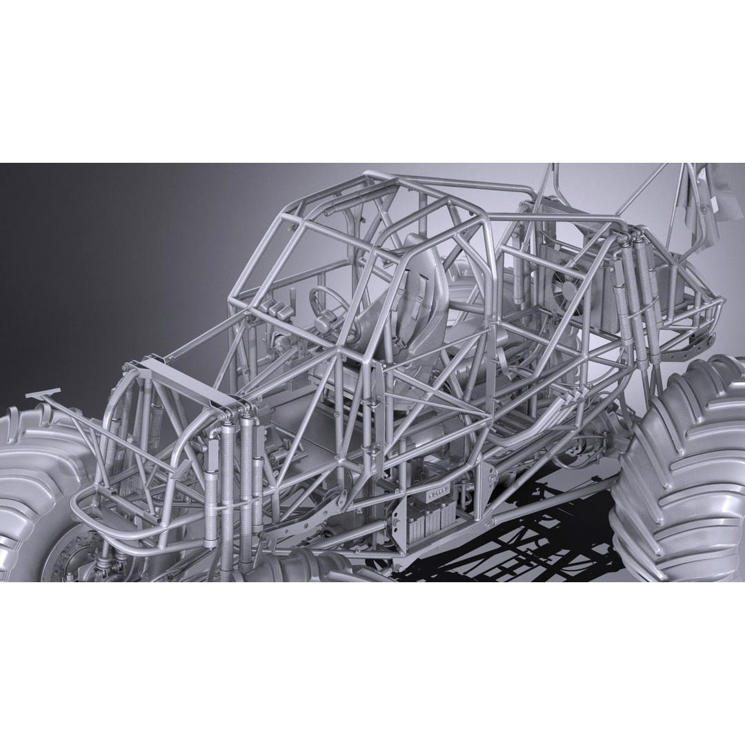 Grave Digger Monster Truck 3D Model – High Poly Game Asset, FBX, OBJ - View 31