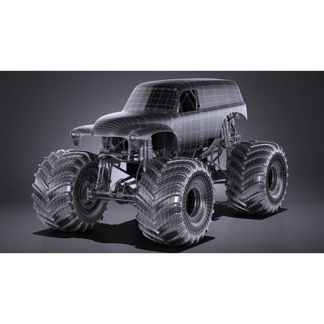 Grave Digger Monster Truck 3D Model – High Poly Game Asset, FBX, OBJ - View 47