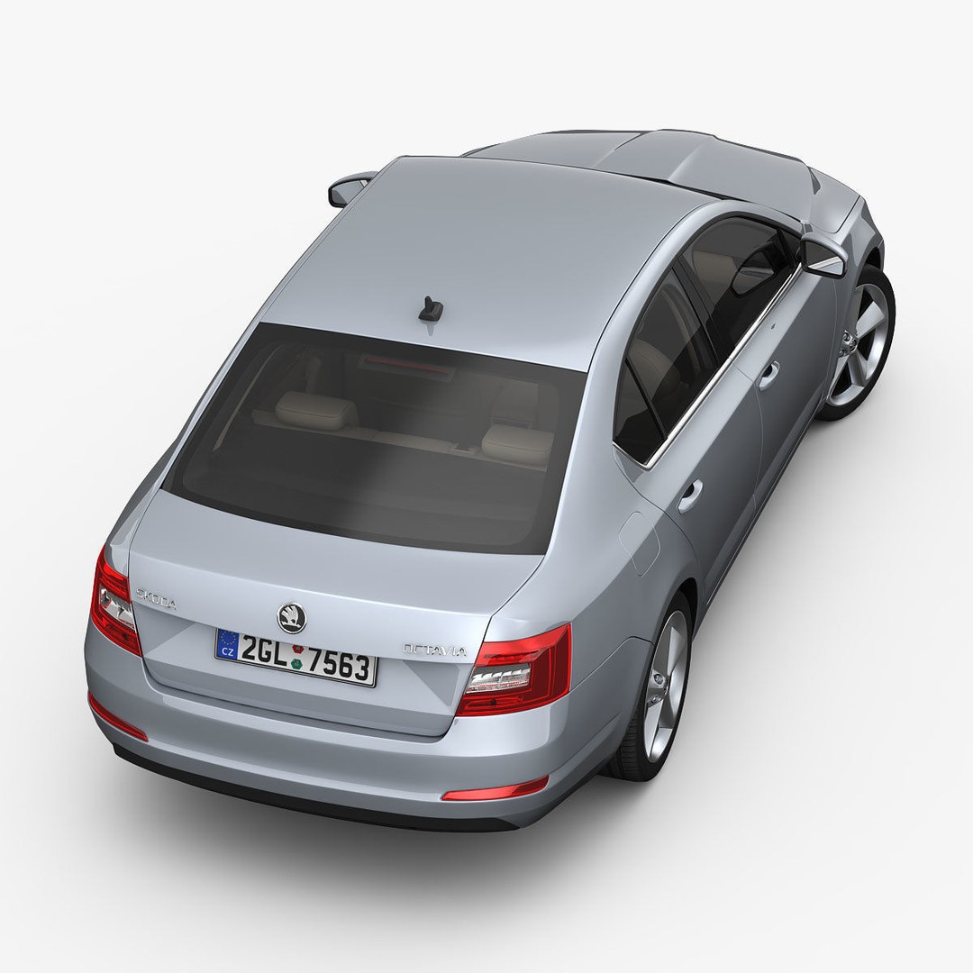 Skoda Octavia 3D Model – Detailed Sedan Interior, FBX, OBJ - View 11