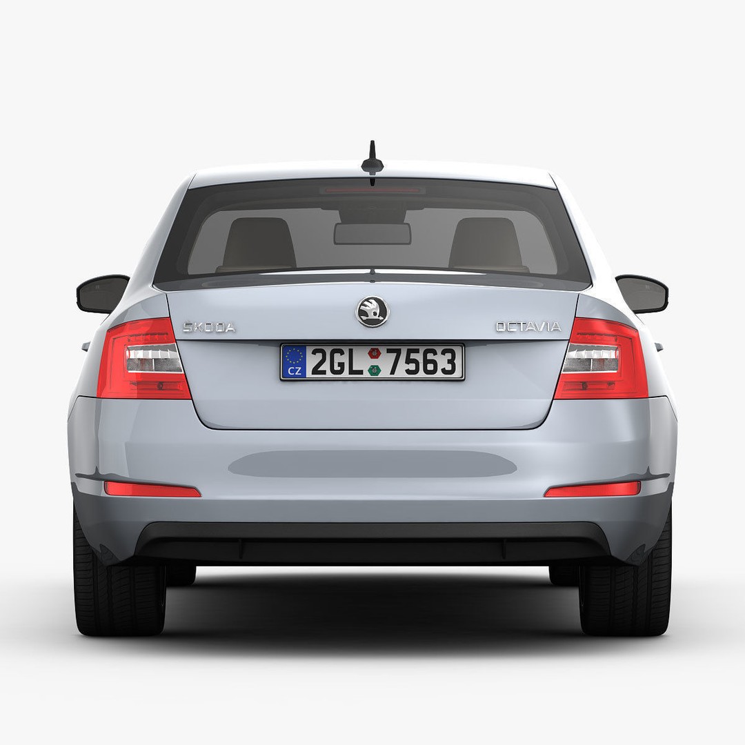 Skoda Octavia 3D Model – Detailed Sedan Interior, FBX, OBJ - View 13