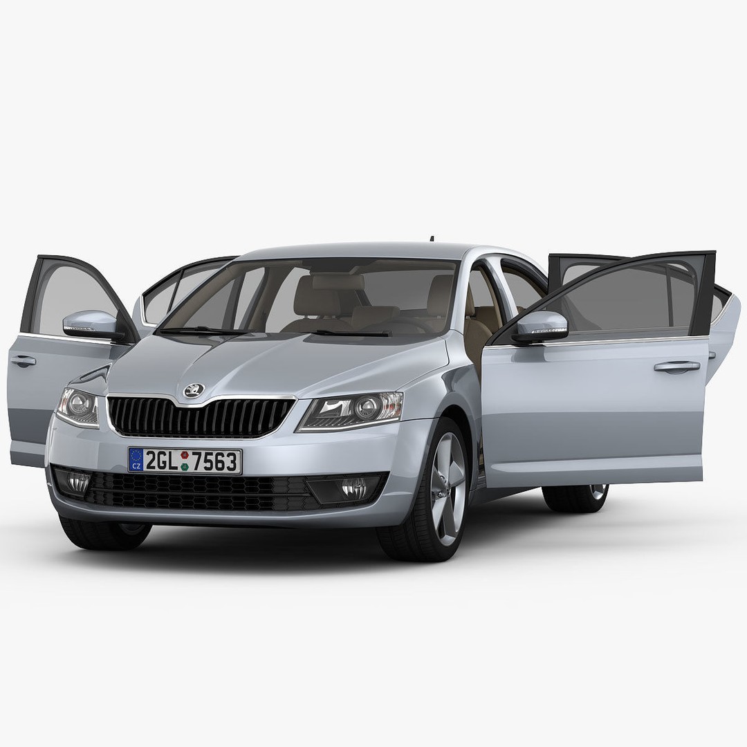 Skoda Octavia 3D Model – Detailed Sedan Interior, FBX, OBJ - View 15