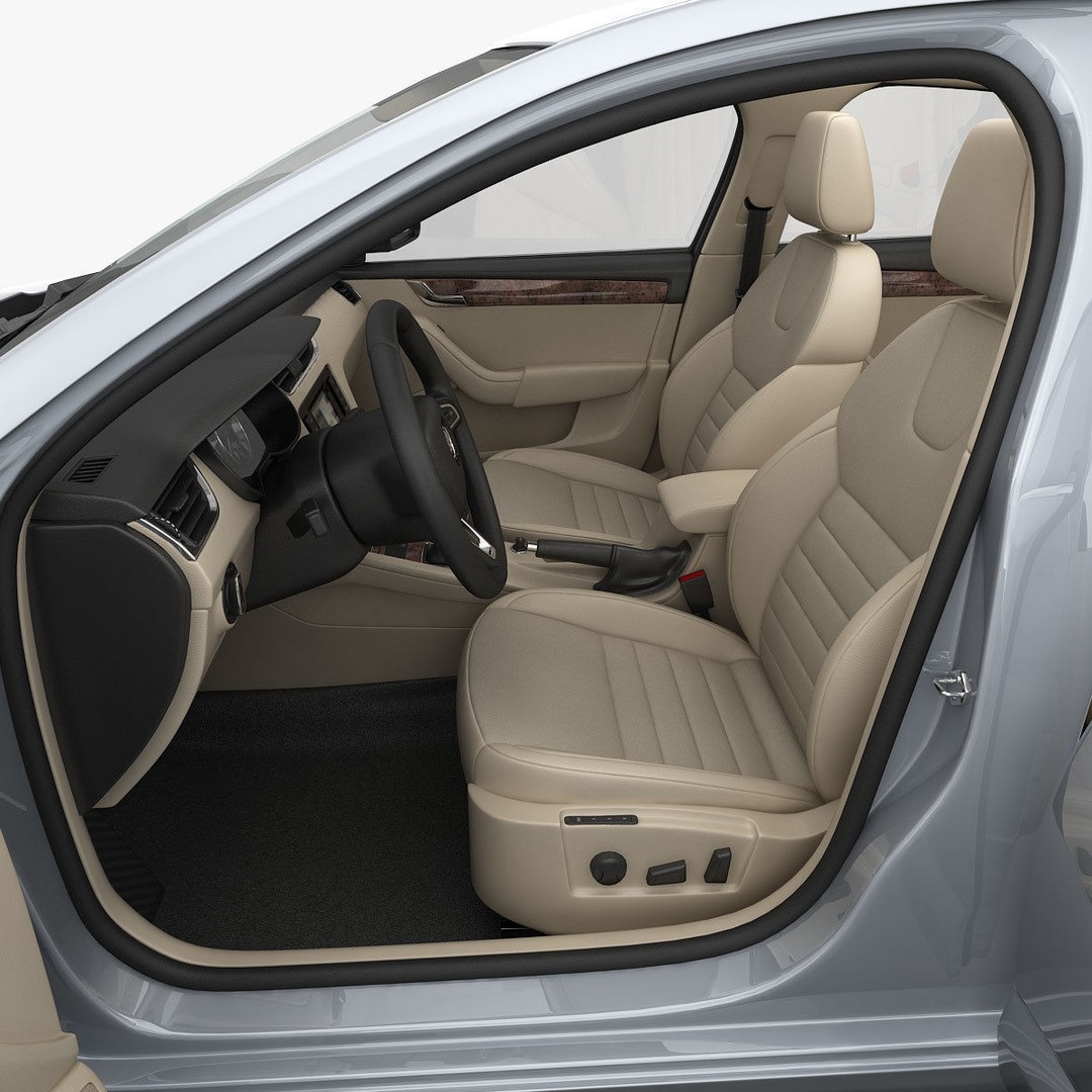 Skoda Octavia 3D Model – Detailed Sedan Interior, FBX, OBJ - View 18