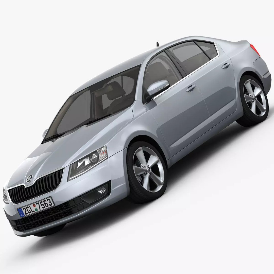 Skoda Octavia 3D Model – Detailed Sedan Interior, FBX, OBJ - View 2
