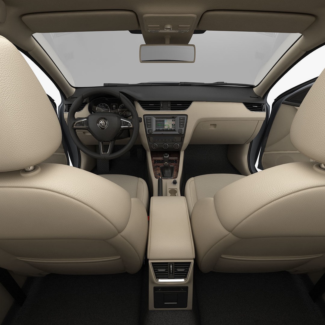 Skoda Octavia 3D Model – Detailed Sedan Interior, FBX, OBJ - View 22