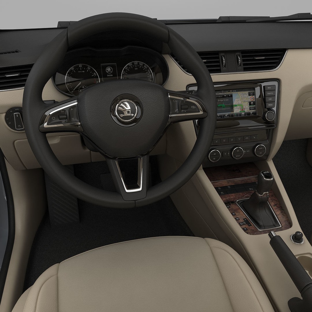 Skoda Octavia 3D Model – Detailed Sedan Interior, FBX, OBJ - View 23