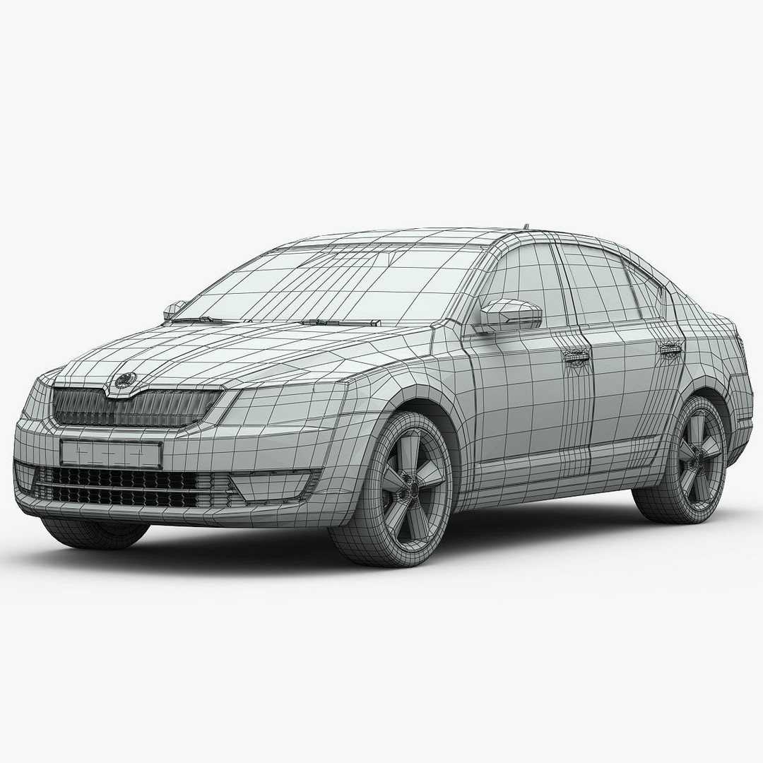 Skoda Octavia 3D Model – Detailed Sedan Interior, FBX, OBJ - View 24