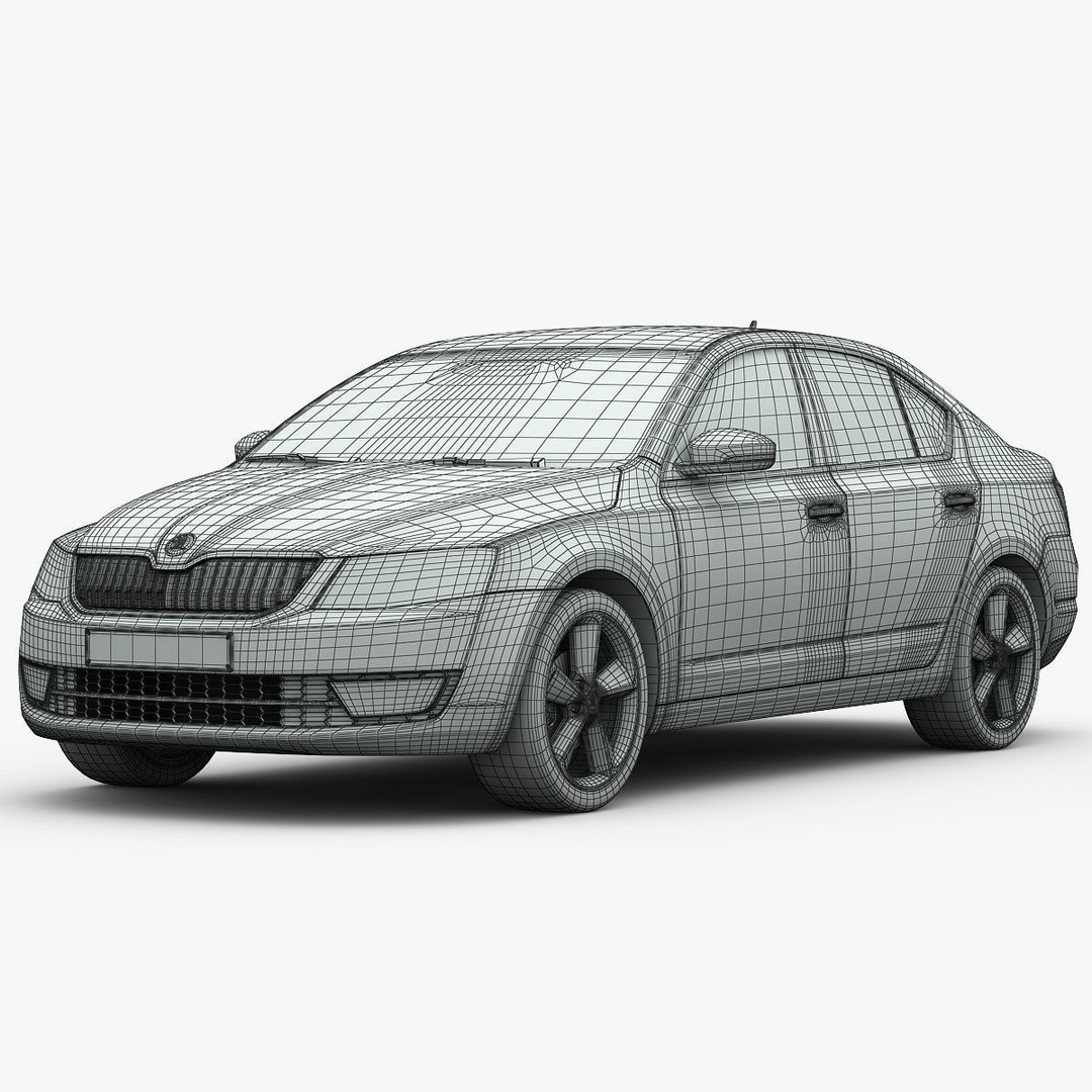 Skoda Octavia 3D Model – Detailed Sedan Interior, FBX, OBJ - View 25