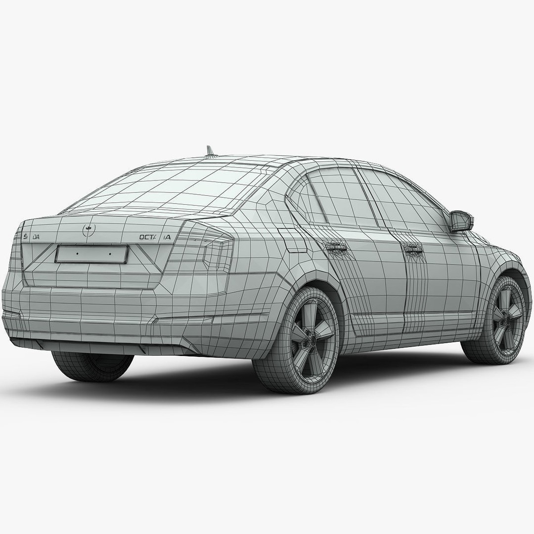 Skoda Octavia 3D Model – Detailed Sedan Interior, FBX, OBJ - View 26