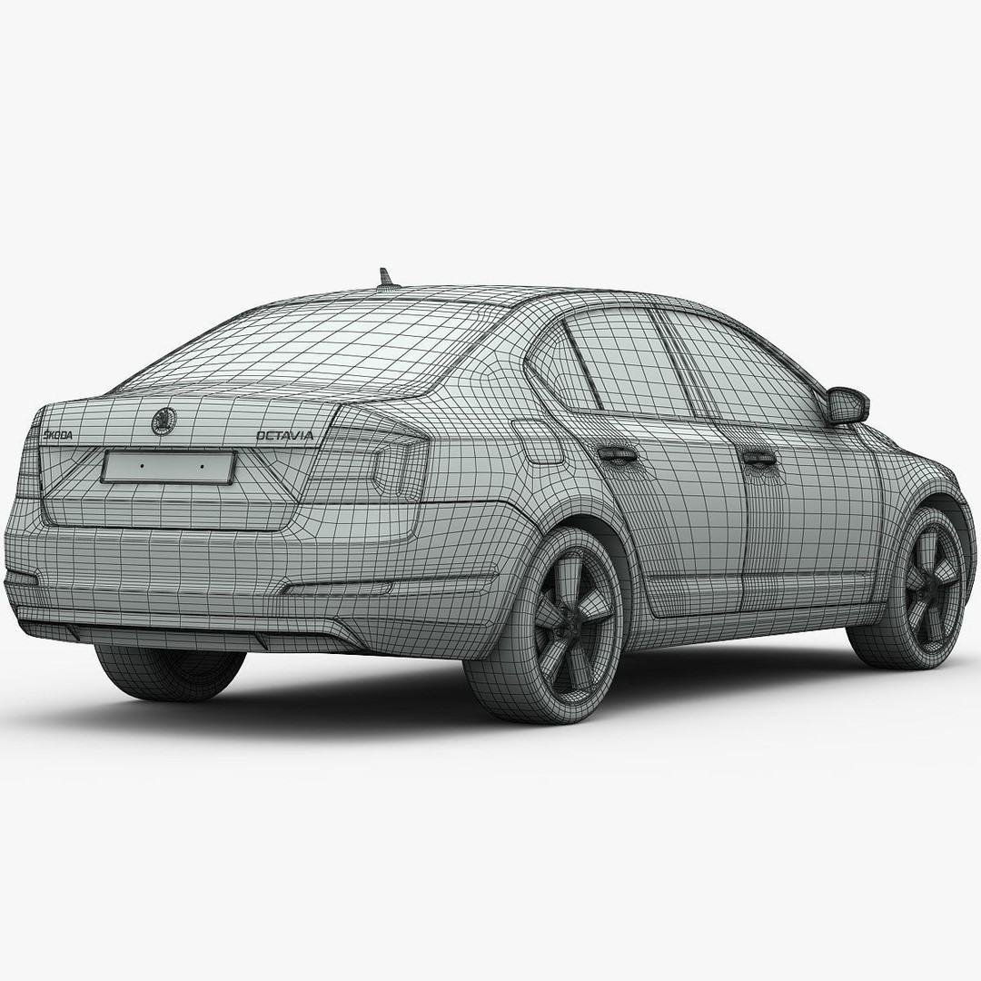 Skoda Octavia 3D Model – Detailed Sedan Interior, FBX, OBJ - View 27