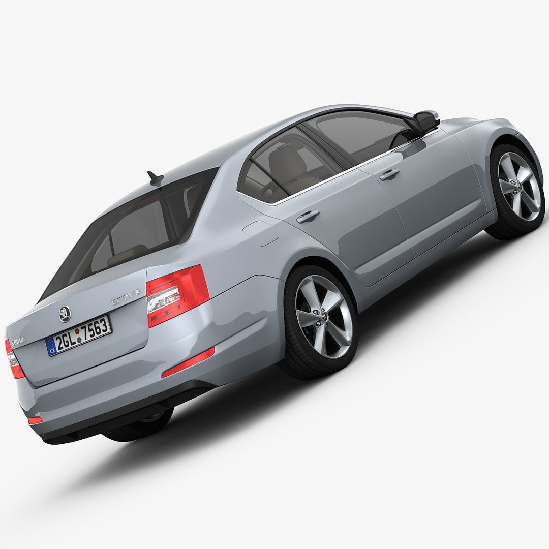 Skoda Octavia 3D Model – Detailed Sedan Interior, FBX, OBJ - View 3