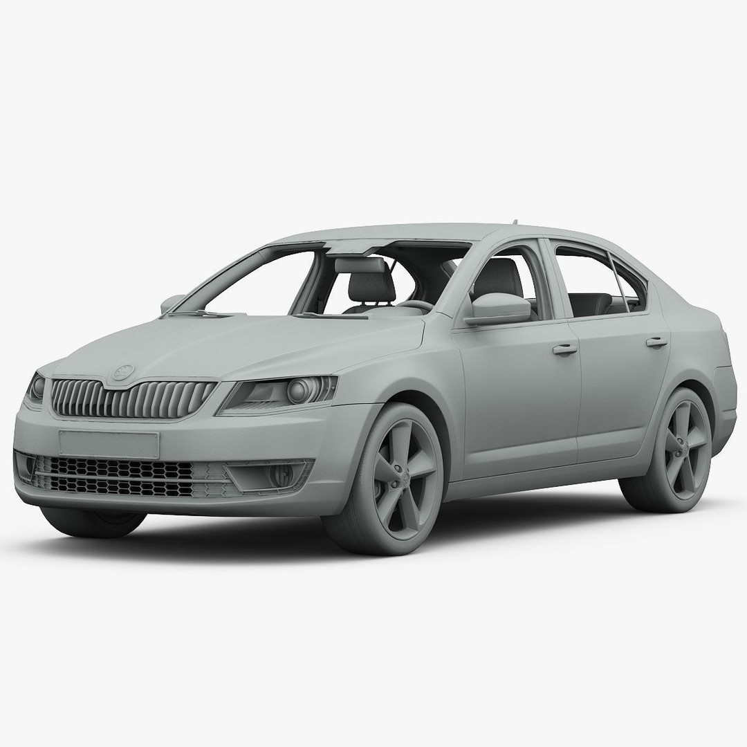 Skoda Octavia 3D Model – Detailed Sedan Interior, FBX, OBJ - View 30