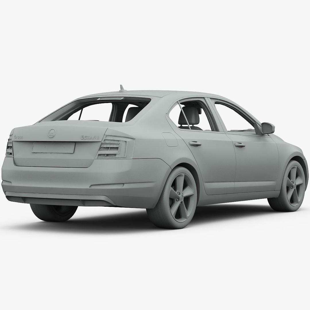 Skoda Octavia 3D Model – Detailed Sedan Interior, FBX, OBJ - View 31