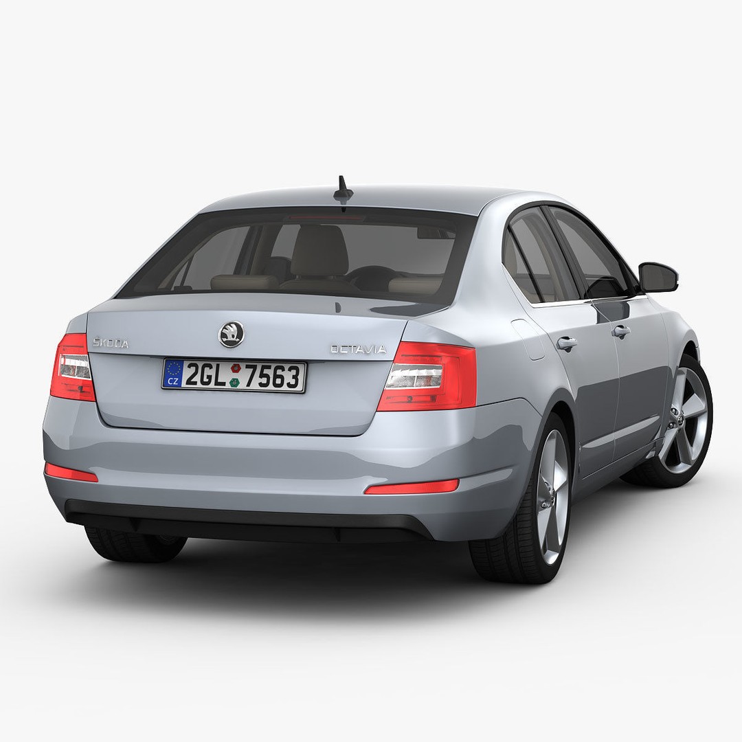 Skoda Octavia 3D Model – Detailed Sedan Interior, FBX, OBJ - View 5