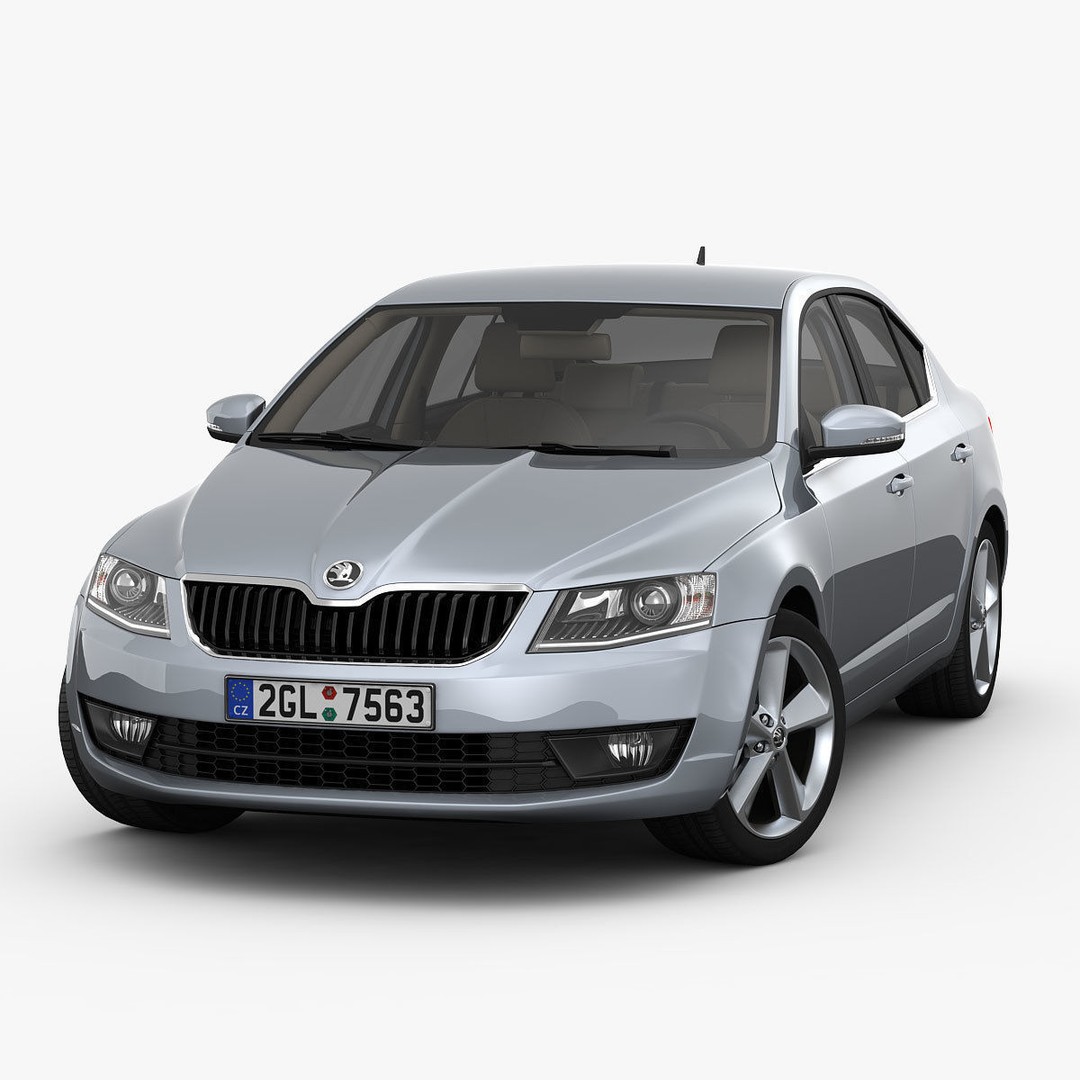 Skoda Octavia 3D Model – Detailed Sedan Interior, FBX, OBJ - View 6