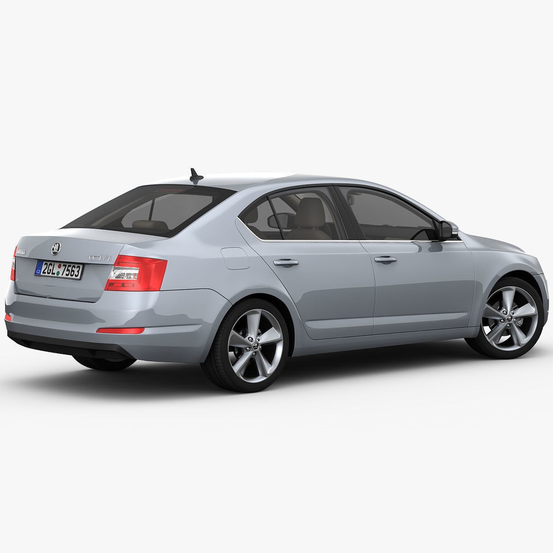 Skoda Octavia 3D Model – Detailed Sedan Interior, FBX, OBJ - View 7