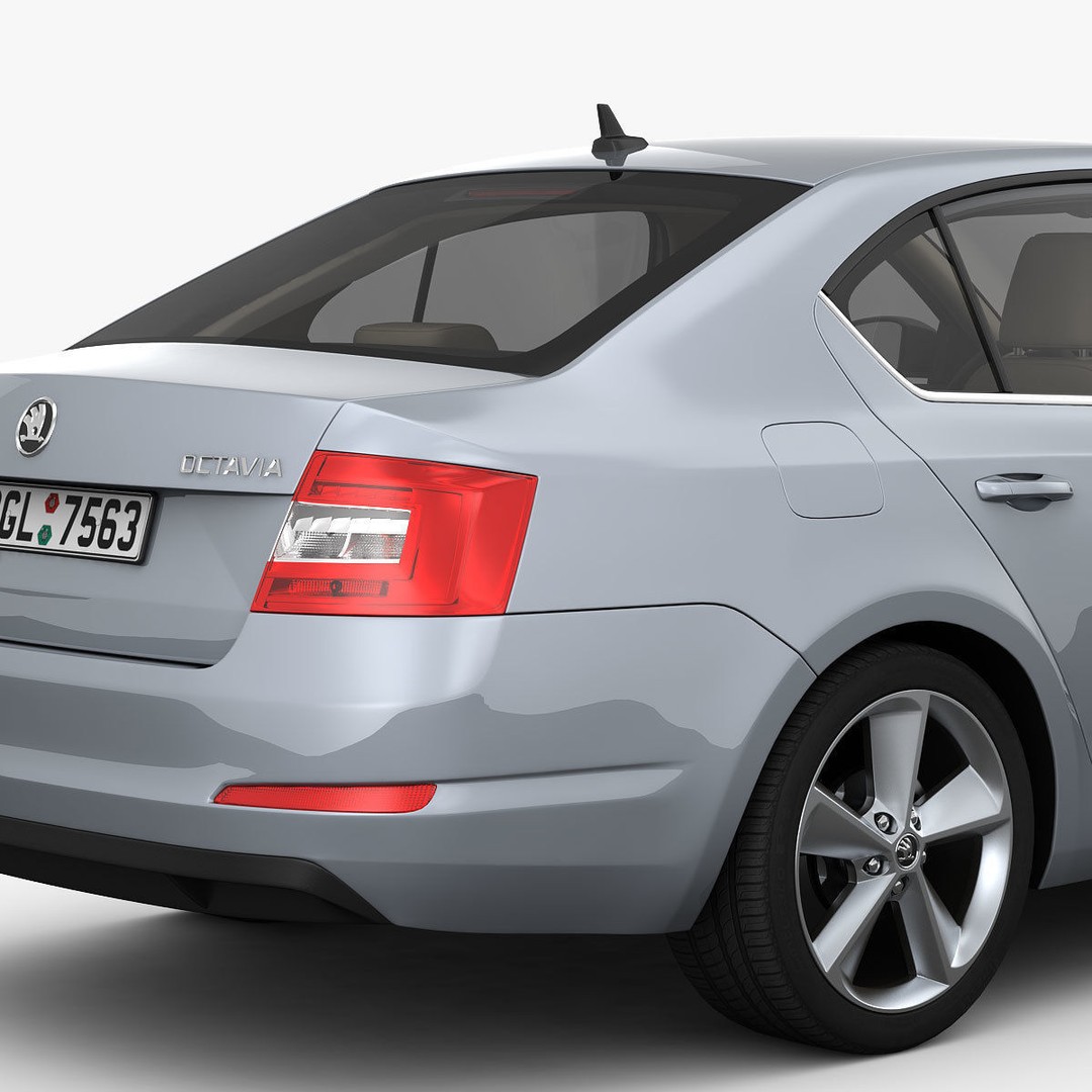 Skoda Octavia 3D Model – Detailed Sedan Interior, FBX, OBJ - View 8