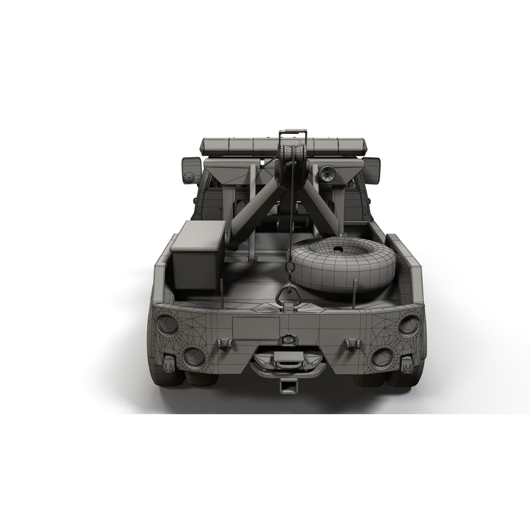 Vintage Wrecker Tow Car 3D Model – Low Poly Game Asset, FBX - View 24